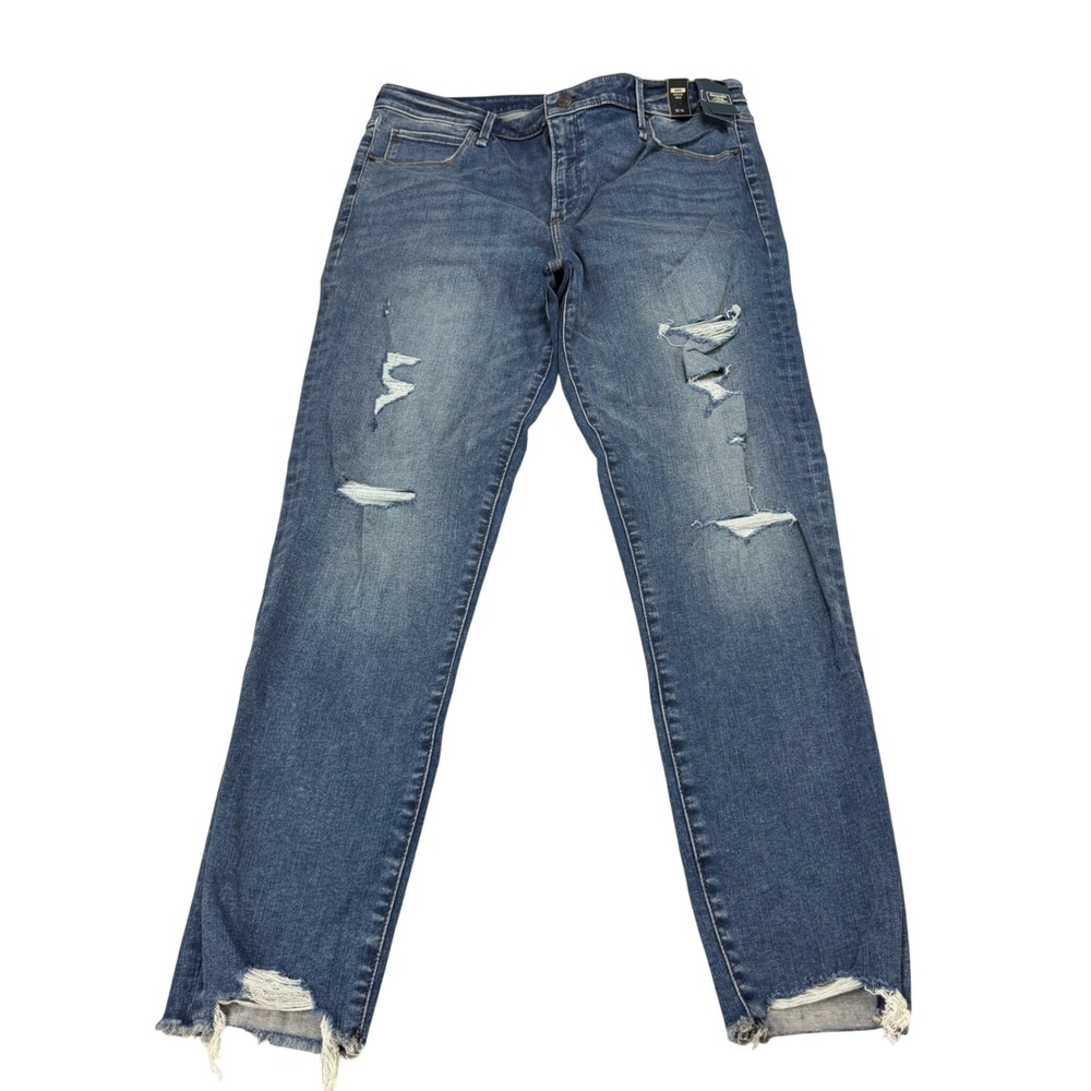 Abercrombie & Fitch Simone High Rise Ankle Distressed Jeans Blue 33 16L